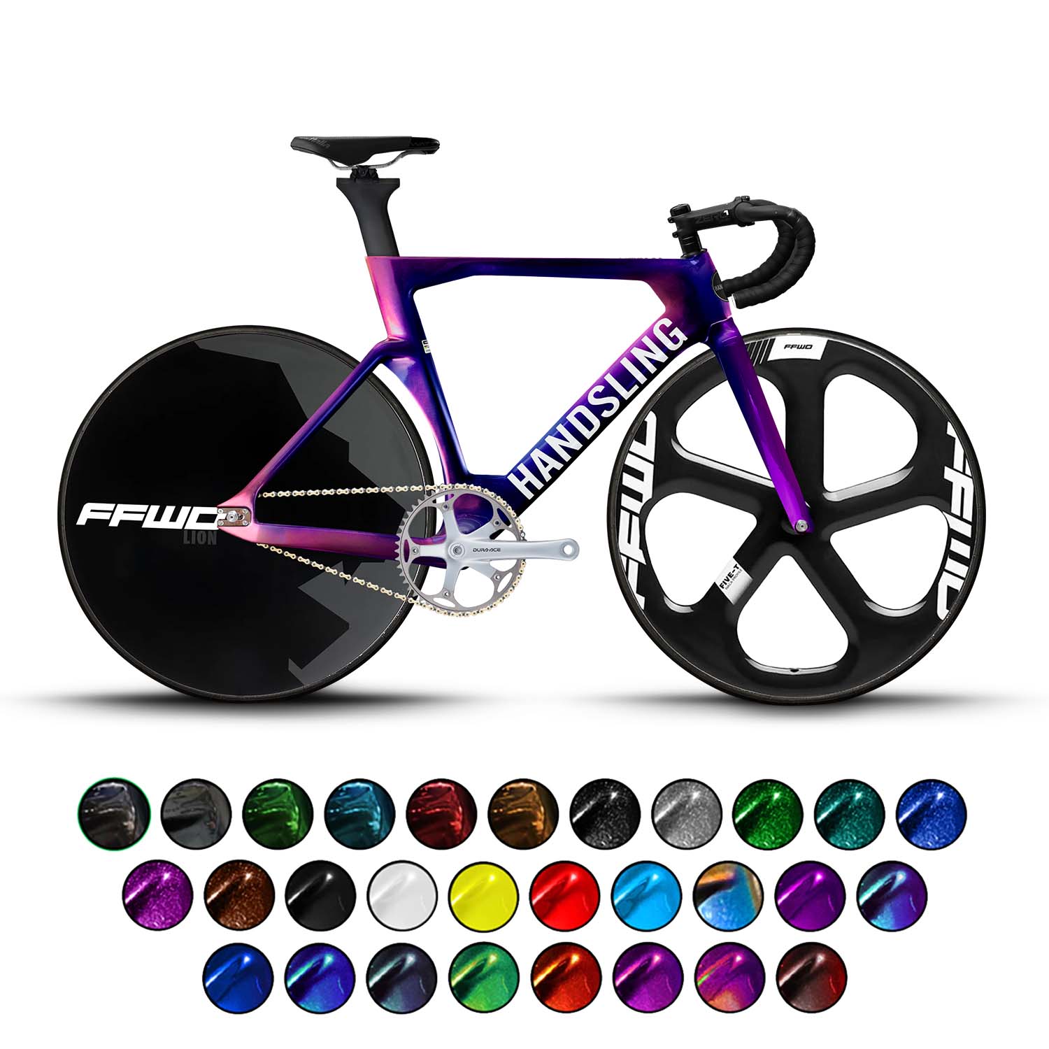 Handsling TR3evo Shimano Dura Ace Track bike with multiple colour options.