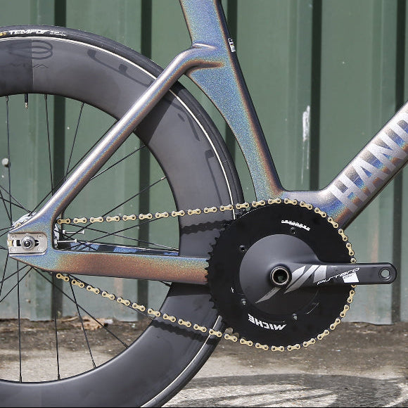 Handsling TR2evoP track pursuit bike with Miche Pistard Air chainset